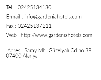 Gardenia Hotel iletiim bilgileri